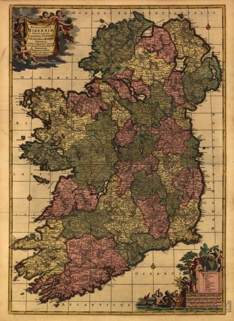 Early 18th century map of Ireland